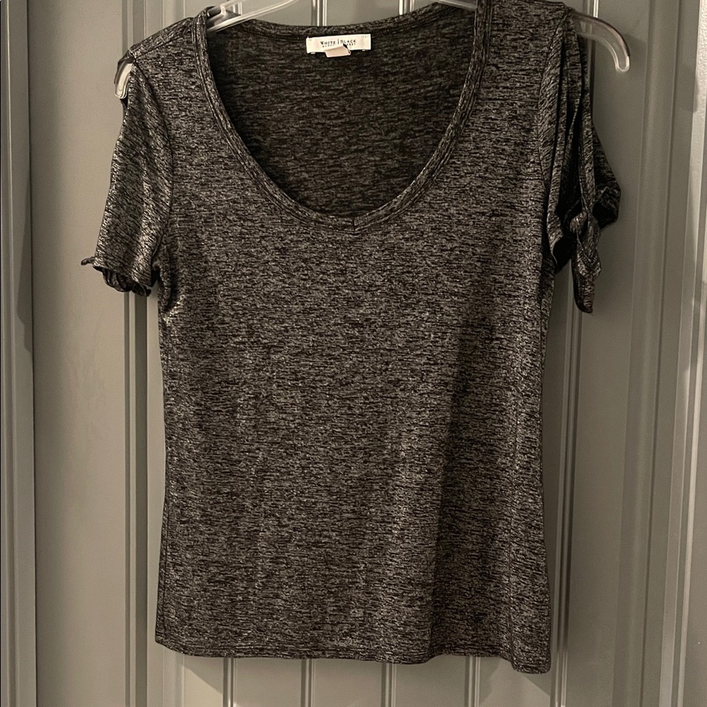 White House Black Market Heather Gray Short Sleeve Tee